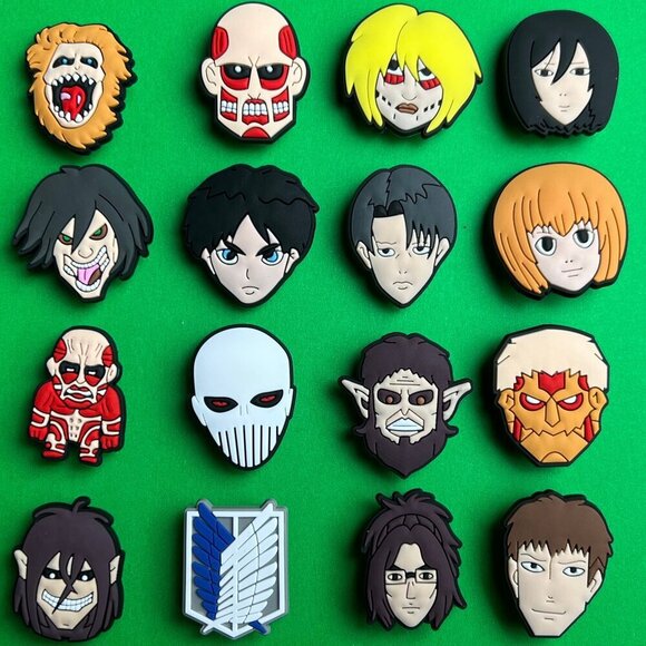 Attack on Titans Crocs Shoe Charms Set of 16 Anime - jibbitz Charms - Picture 1 of 3